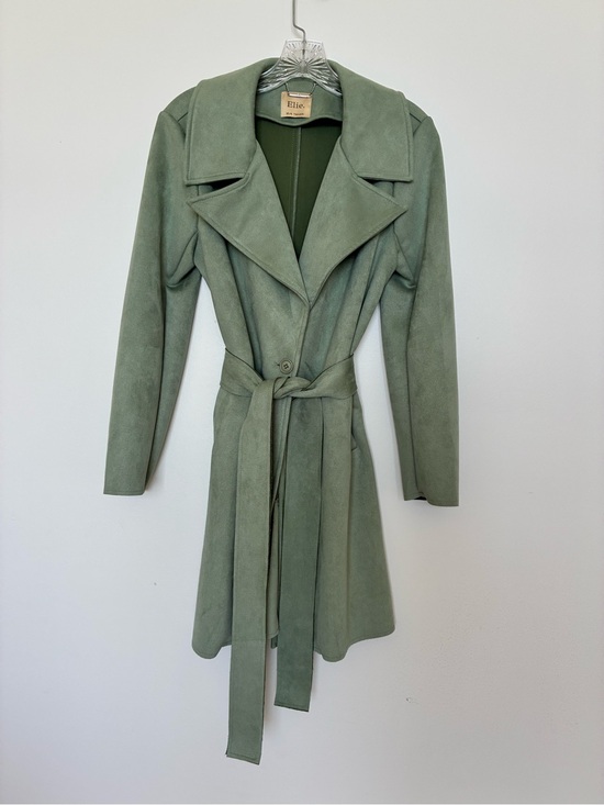 Elie Tahari Jackets & Blazers - Elie Tahari Sage Green Faux Suede Coat Sz S